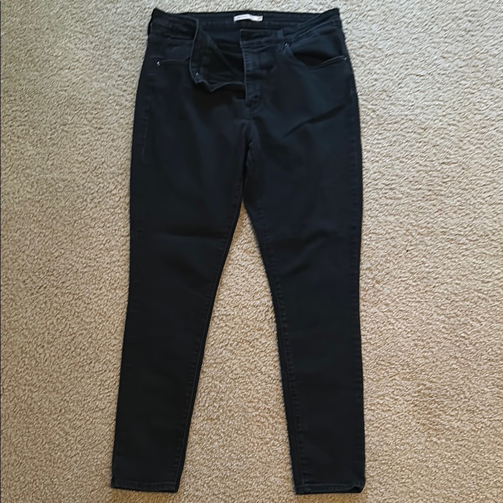 Levi's Black Skinny Jeans Solid Denim